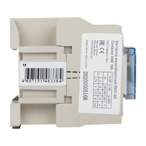 Контактор КМЭ 18А кат. 220В AC 1НО EKF ctr-s-18-220