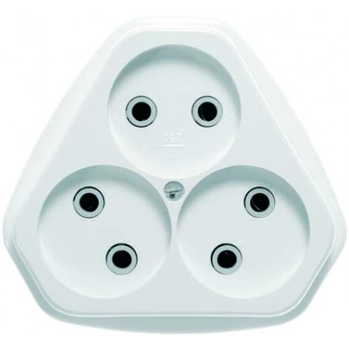 Розетка 3-м СП РС10-394 10А IP20 бел. Кунцево 5928