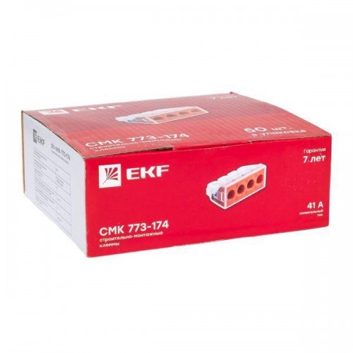 Клемма строительно-монтажная СМК 773-174 4-проводная 2.5-6кв.мм с пастой (уп.50шт) PROxima EKF plc-smk-773-174