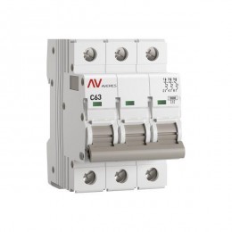 Выключатель автоматический модульный 3п C 63А 10кА AV-10 AVERES EKF mcb10-3-63C-av
