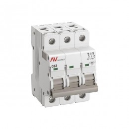 Выключатель автоматический модульный 3п C 63А 10кА AV-10 AVERES EKF mcb10-3-63C-av