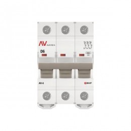 Выключатель автоматический модульный 3п D 6А 6кА AV-6 AVERES EKF mcb6-3-06D-av