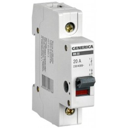 Выключатель нагрузки (мини-рубильник) 1п 20А ВН-32 GENERICA MNV15-1-020