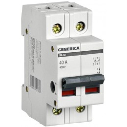 Выключатель нагрузки (мини-рубильник) 2п 40А ВН-32 GENERICA MNV15-2-040