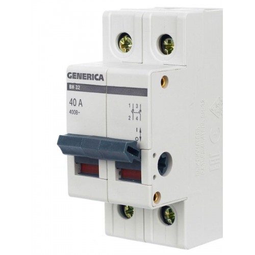 Выключатель нагрузки (мини-рубильник) 2п 40А ВН-32 GENERICA MNV15-2-040