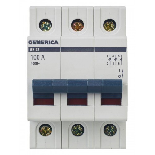 Выключатель нагрузки (мини-рубильник) 3п 100А ВН-32 GENERICA MNV15-3-100