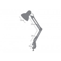 Светильник настольный UF-312P С04 230В 60Вт струбцина красн. Ultraflash 12896