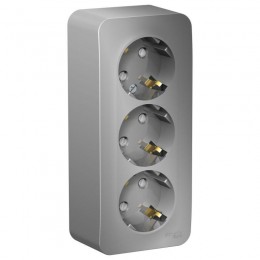 Розетка 3-м ОП Blanca 16А IP20 250В с заземл. защ. шторки с изолир. пластиной алюм. SE BLNRA011313