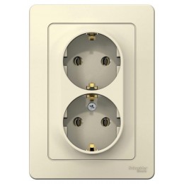 Розетка 2-м СП Blanca 16А IP20 250В с заземл. без защ. шторок молоч. SE BLNRS001022