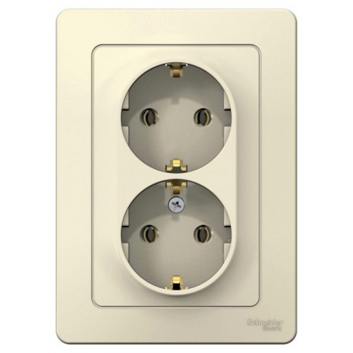 Розетка 2-м СП Blanca 16А IP20 250В с заземл. без защ. шторок молоч. SE BLNRS001022