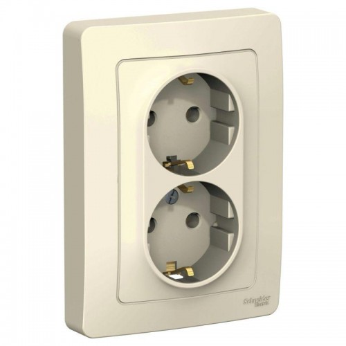 Розетка 2-м СП Blanca 16А IP20 250В с заземл. без защ. шторок молоч. SE BLNRS001022