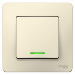 Переключатель проходной 1-кл. СП Blanca 10А IP20 (сх. 6) 250В с подсветкой молочн. SE BLNVS010612