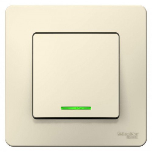 Переключатель проходной 1-кл. СП Blanca 10А IP20 (сх. 6) 250В с подсветкой молочн. SE BLNVS010612