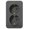 Розетка 2-м ОП Blanca 16А IP20 250В с заземл. без защ. шторок антрацит SE BLNRA010206