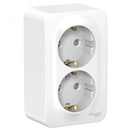 Розетка 2-м ОП Blanca 16А IP20 250В с заземл. защ. шторки бел. SE BLNRA011201