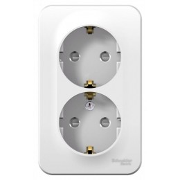 Розетка 2-м ОП Blanca 16А IP20 250В с заземл. защ. шторки бел. SE BLNRA011201
