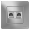 Розетка компьютерная 2-м СП Blanca RJ45 кат.5E алюм. SE BLNIS045453