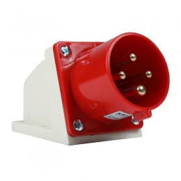 Вилка 524 32А 6h 380AC 3P+PE IP44 для монтажа на поверхность КЭАЗ 241217