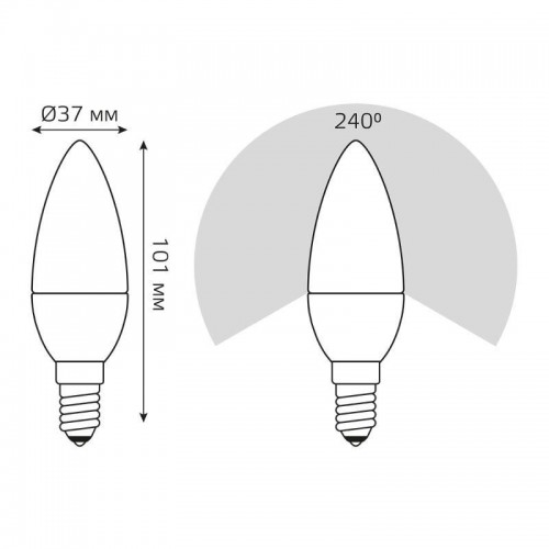 Лампа светодиодная Elementary 8Вт свеча 4100К нейтр. бел. E14 540лм GAUSS 33128