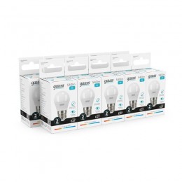 Лампа светодиодная Elementary 8Вт P45 шар 4100К нейтр. бел. E27 540лм GAUSS 53228