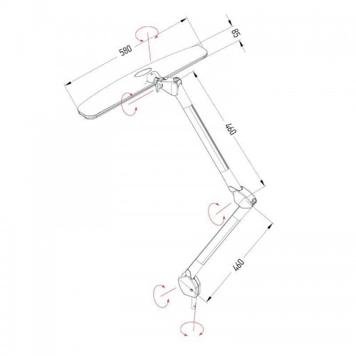 Лампа настольная на струбцине 84LED регулятор яркости бел. Rexant 31-0401
