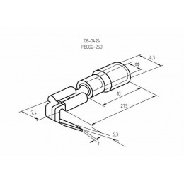 Клемма плоская изолир. (КПИ гнездо+штекер - 7.4мм+6.3мм) 1.5-2.5кв.мм (PDDD2-250) REXANT 08-0424