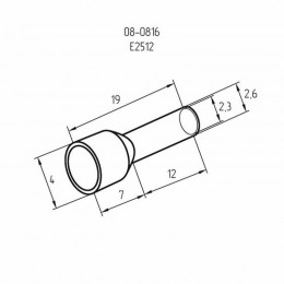 Наконечник штыревой втулочный изолир. (НШВИ F-12мм) 2.5кв.мм (СЕ025012blue) син. REXANT 08-0816
