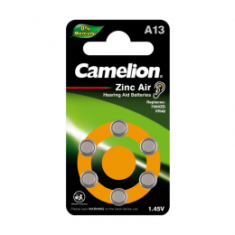 Элемент питания ZA13 Mercury Free A13-BP6 (0%Hg) 1.4В 280мА.ч для слуховых аппаратов BL-6 (блист.6шт) Camelion 12824