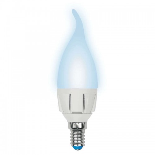 Лампа светодиодная LED-CW37 7W/NW/E14 /FR PLP01WH Яркая 7Вт свеча на ветру матовая 4000К нейтр. бел. E14 (упак. картон) Uniel UL-00002415