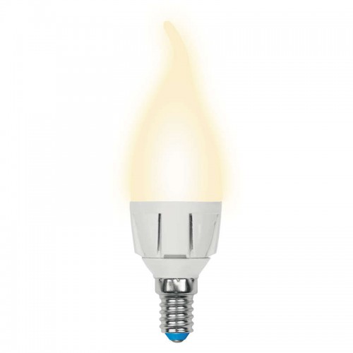 Лампа светодиодная LED-CW37 7W/WW/E14/FR PLP01WH Яркая 7Вт свеча на ветру матовая 3000К тепл. бел. E14 (упак. картон) Uniel UL-00002416
