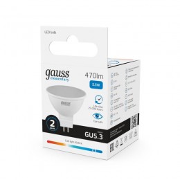 Лампа светодиодная Elementary 5.5Вт MR16 софит 6500К холод. бел. GU5.3 470лм GAUSS 13536