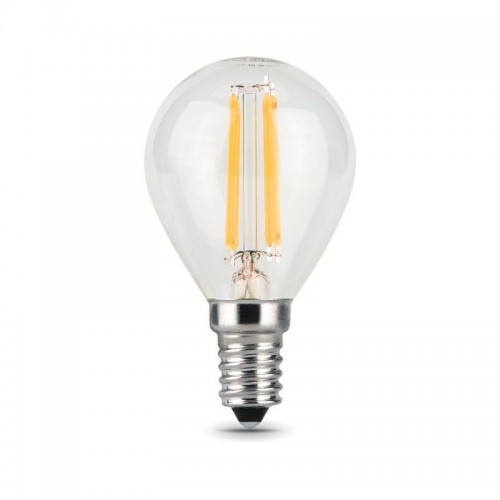 Лампа светодиодная филаментная Black Filament 7Вт P45 шар 4100К нейтр. бел. E14 580лм GAUSS 105801207