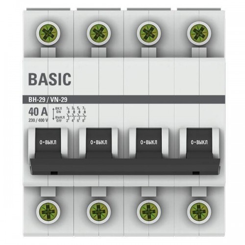 Выключатель нагрузки 4п 40А ВН-29 Basic EKF SL29-4-40-bas