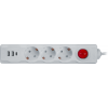Удлинитель 3х1.8м с заземл. 16А IP20 61 455 NPE-USB01-03-180-ESC-3х1 2хUSB 2.1А 3х1 с выкл. Navigator 61455