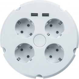 Удлинитель 4х1.5м с заземл. 16А IP20 61 456 NPE-USB02-04-150-ESC-3х1 2хUSB 2.1А 3х1 с выкл. Navigator 61456