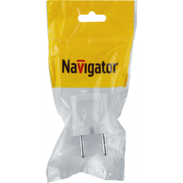 Вилка прямая 61 358 NCA-PL01-6A-X-WH без заземл. бел. Navigator 61358