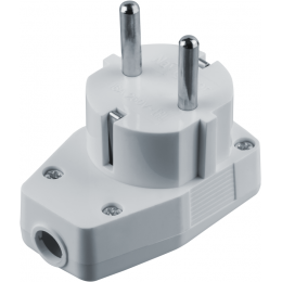 Вилка угловая 61 364 NCA-PL05-16A-ESC-WH с заземл. с выкл. бел. Navigator 61364