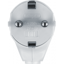 Вилка угловая 61 362 NCA-PL04-16A-E-WH с заземл. бел. Navigator 61362