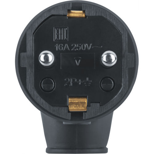 Вилка угловая 61 367 NCA-PLR01-16A-E-IP44-BL с заземл. каучук черн. Navigator 61367
