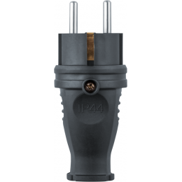 Вилка прямая 61 368 NCA-PLR02-16A-E-IP44-BL с заземл. каучук черн. Navigator 61368