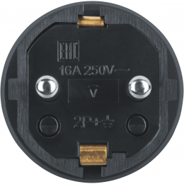 Вилка прямая 61 368 NCA-PLR02-16A-E-IP44-BL с заземл. каучук черн. Navigator 61368