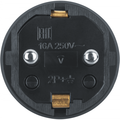 Вилка прямая 61 368 NCA-PLR02-16A-E-IP44-BL с заземл. каучук черн. Navigator 61368