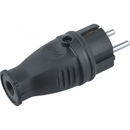 Вилка прямая 61 368 NCA-PLR02-16A-E-IP44-BL с заземл. каучук черн. Navigator 61368