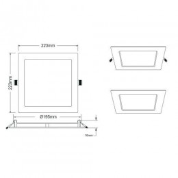 Светильник светодиодный 2-18-6K 18Вт 220В 6500К квадратный Эра Б0019839