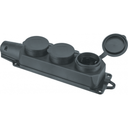 Колодка удлинителя 3-м с заземл. 16А IP44 61 372 NCA-BLR2-03-16A-E-IP44-BL каучук черн. Navigator 61372