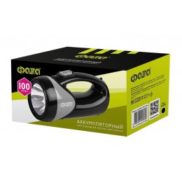 Фонарь аккумуляторный универсальный AccuF8-L1W/L12-bk 1Вт 100лм + боков. панель 12х0.5Вт 110лм аккум. 0.9А.ч ЗУ: 220В/12В IP20 черн. ФАZА 5008908