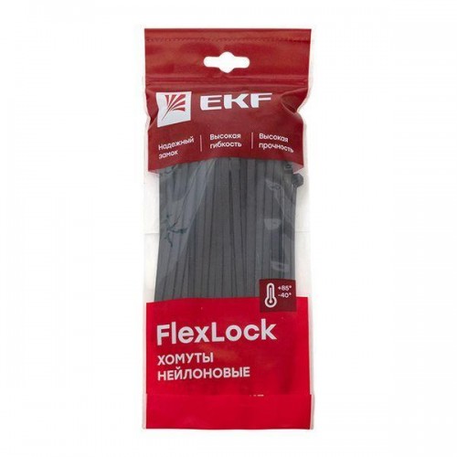 Хомут P6.6 4.6х120 FlexLock стандартный черн. (уп.100шт) PROxima EKF plc-fl-ctsb-4.6x120