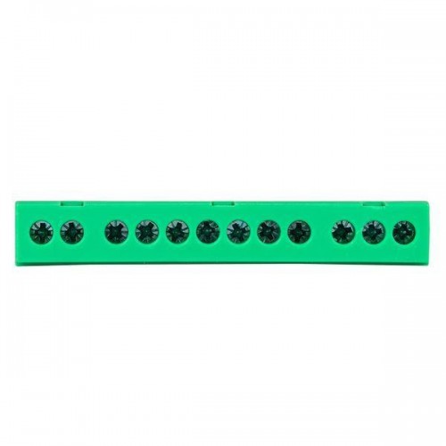 Шина нулевая PE 6х9 12 отверстий зел. изолированный корпус на DIN-рейку латунь PROxima EKF sn0-63-12-ig