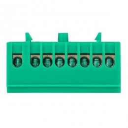 Шина нулевая PE 6х9 8 отверстий зел. изолированный корпус на DIN-рейку латунь PROxima EKF sn0-63-8-ig