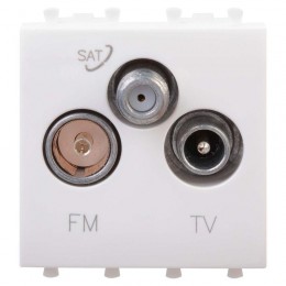 Розетка телевизионная TV/FM/SAT 2мод. 16А Avanti 